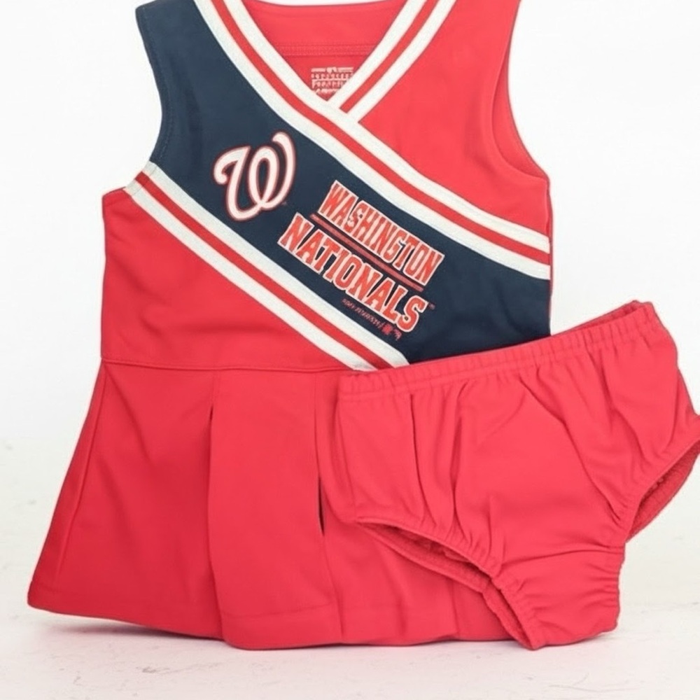 Washington Nationals Kids/Toddler Cheerleader Dress - Red and Blue